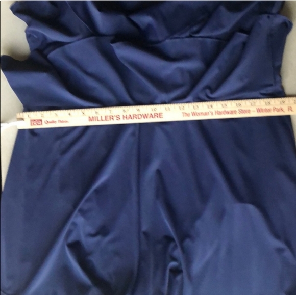 Fit for You Womens Plus Tiered Ruffle Modest Swimsuit Romper Coverup Cobalt Blue - Picture 5 of 12